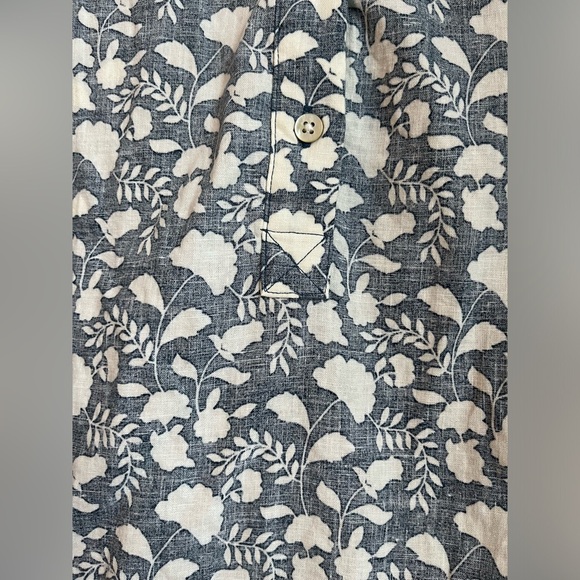 FAHERTY BRAND Penelope Indigo Floral Linen Shift Dress - Picture 5 of 10